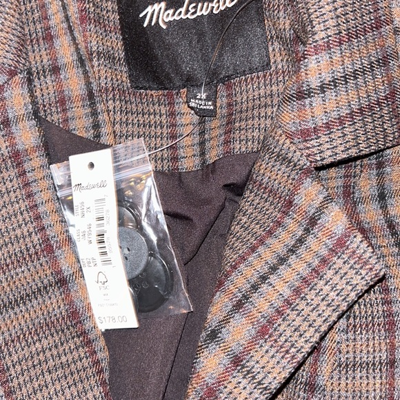 Madewell Caldwell Double Breasted Jacket NWT 2X - Picture 9 of 10
